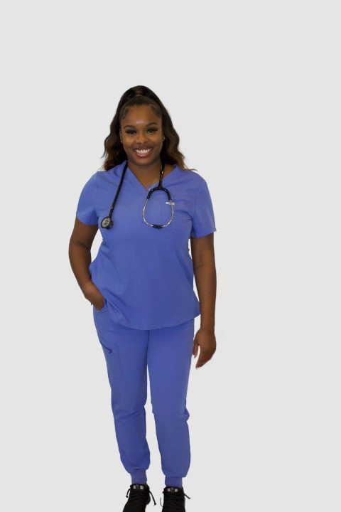 Ceil Blue Scrub Top