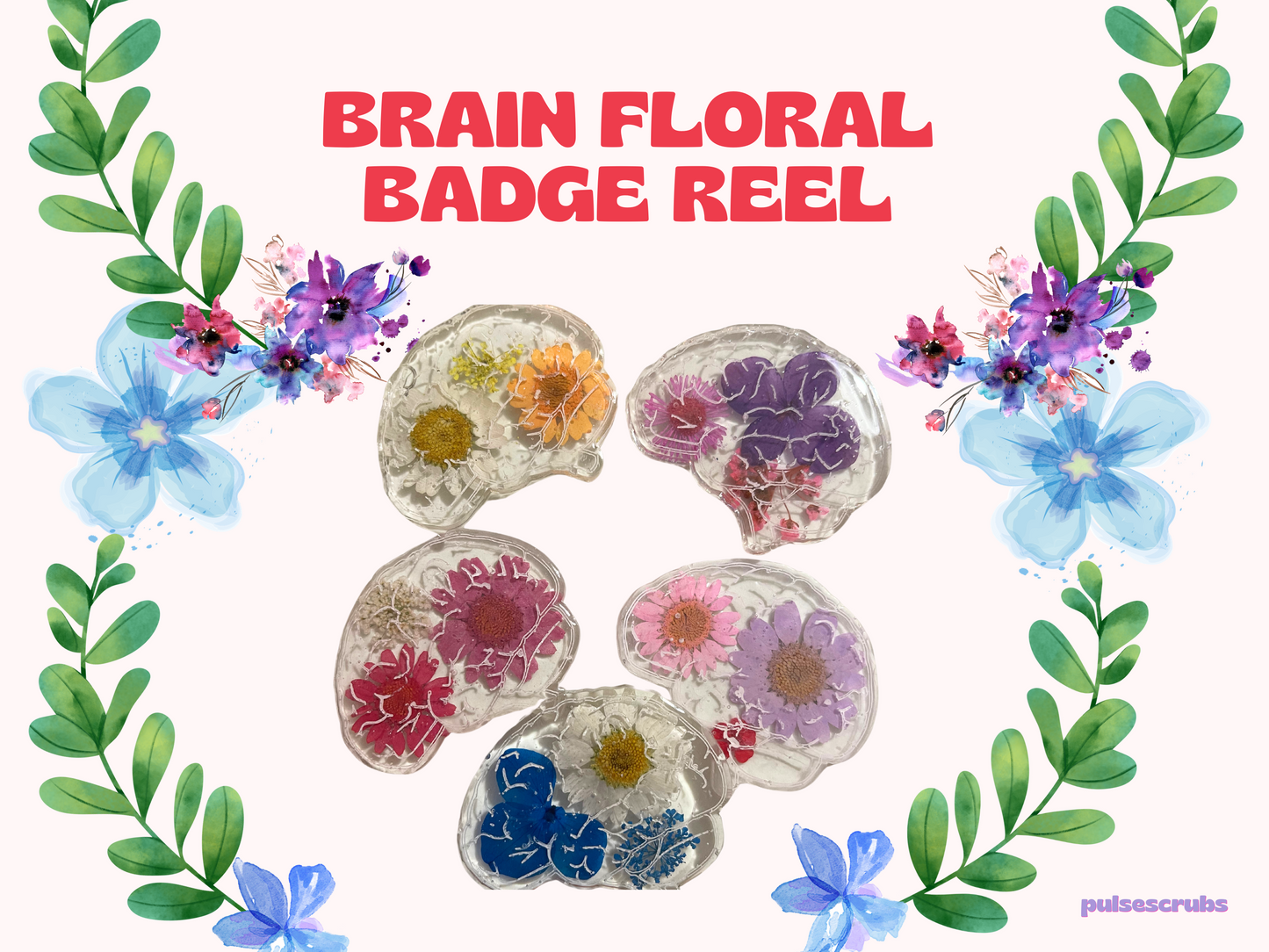 Brain Badge Reel-Free Shipping