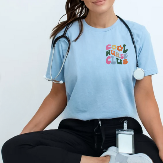 COOL NURSE CLUB EMBROIDERED T-SHIRT